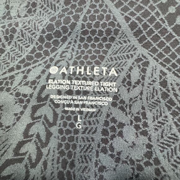 Athleta Elation Textured Floral Tights Leggings Athletic Workout Women's Size L - Picture 6 of 8